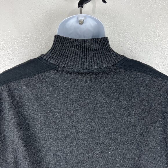Refectory London Sweater Jacket Men Extra Large Grey Black Snap Button Zip Knit - Picture 10 of 13
